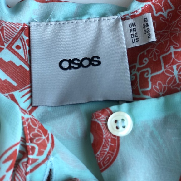 Asos Sheer Sleeveless Medallion Tie Front Blouse 2 - Picture 3 of 5